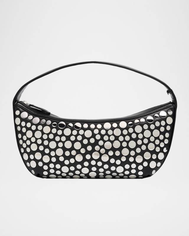 Demy Mirror-Embellished Leather Shoulder Bag